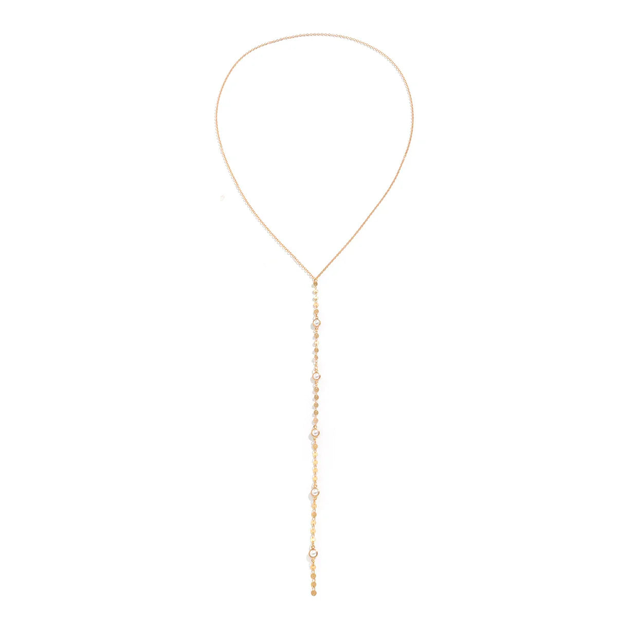 Modern y-shaped tassel necklace with diamond accents