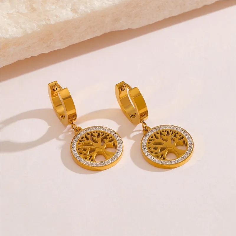 Ambern™ Crystal Tree Hoops – Timeless Sparkle with a Botanical Twist