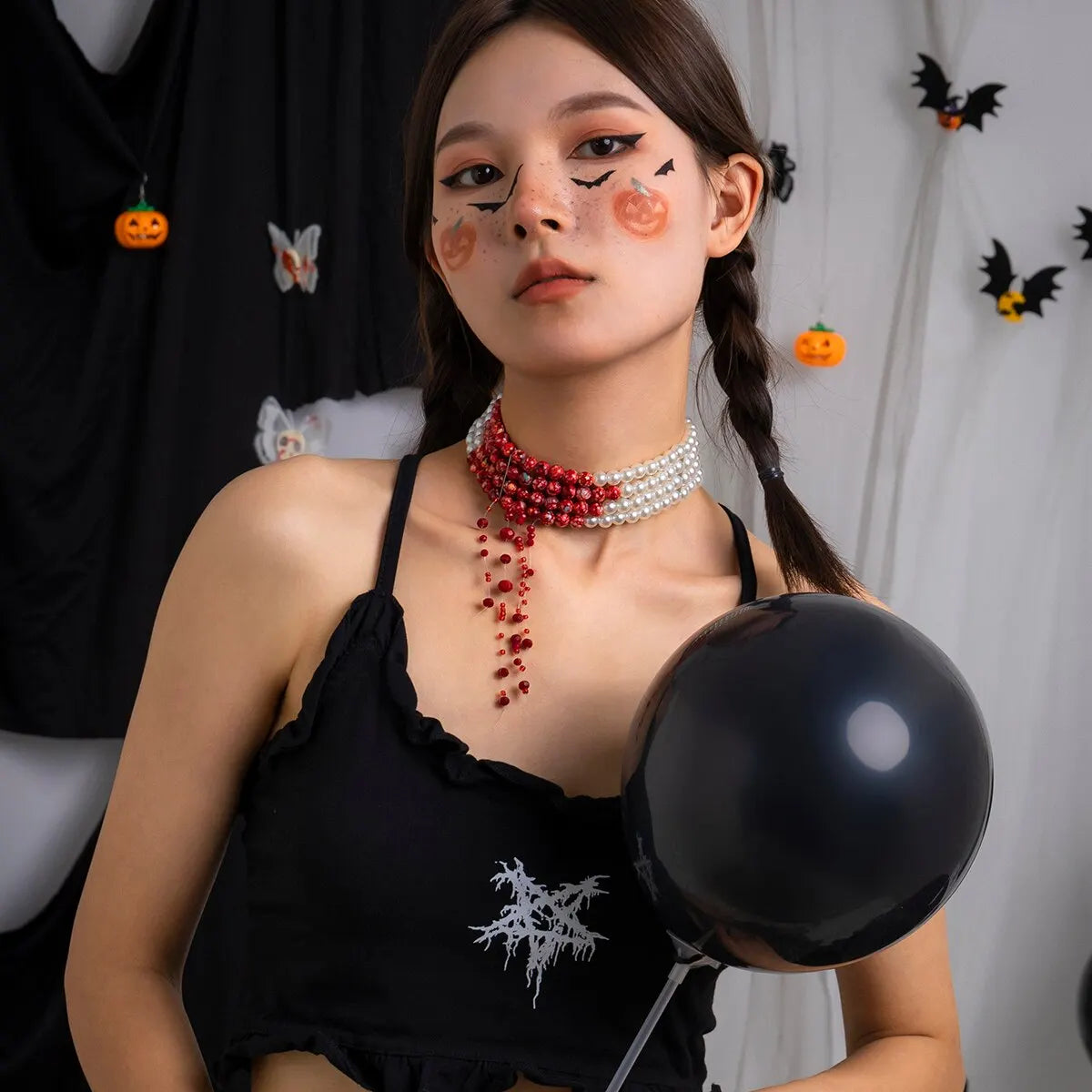 Women's Choker Necklace - Layered Pearl & Beaded Design - Statement Jewelry