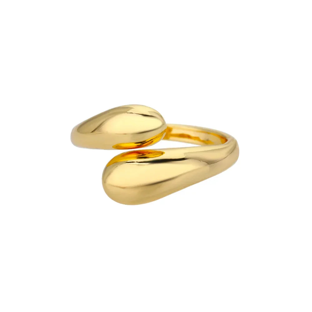 Malie - double ball beads stainless steel ring
