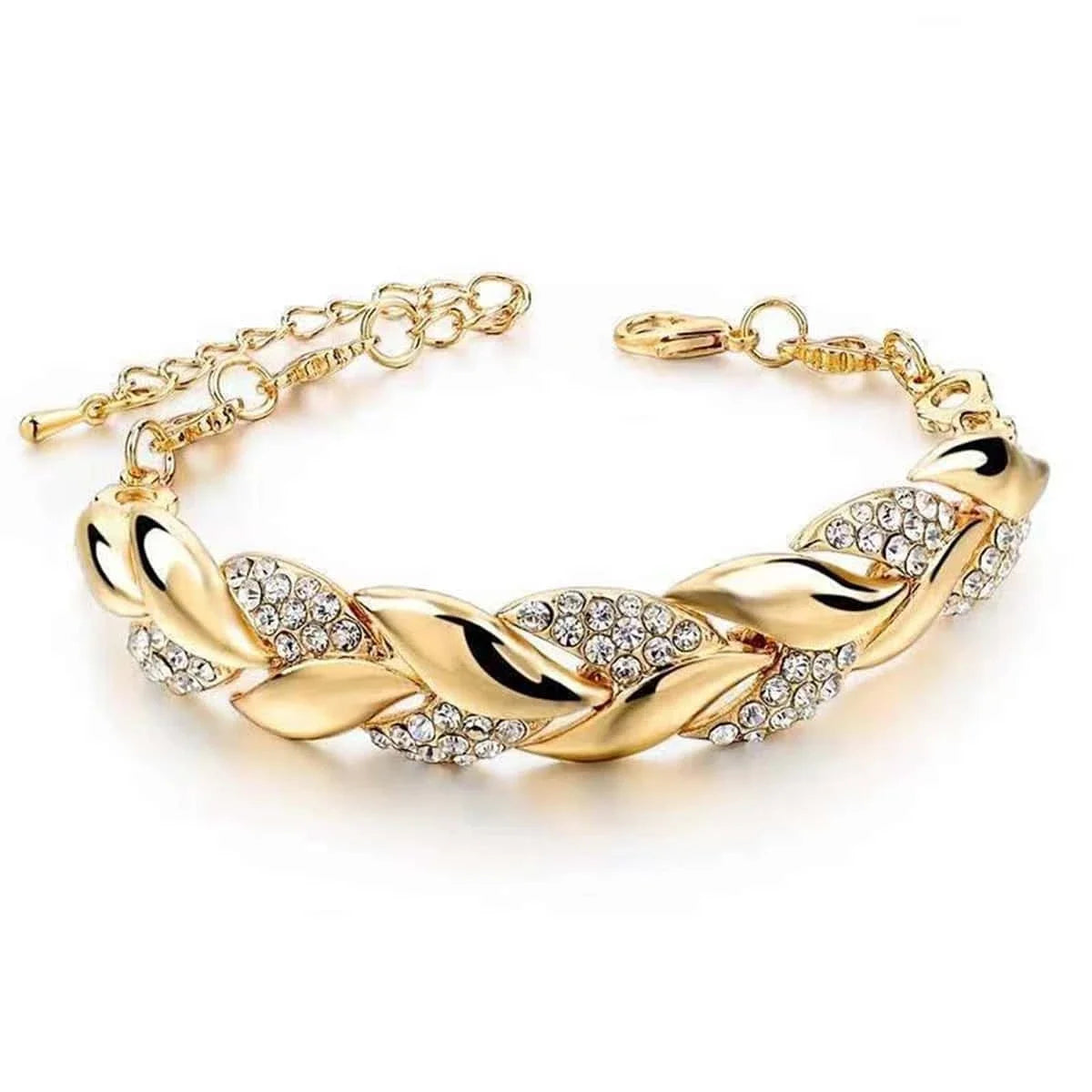 Ambern™ Crystal Leaf Bracelet – Subtle Shine, Everyday Grace