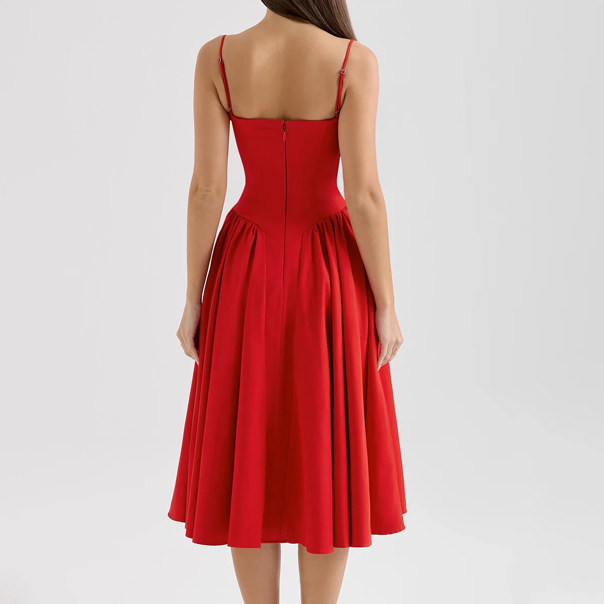 Spaghetti Strap A-Line Dress – Ruby Wine