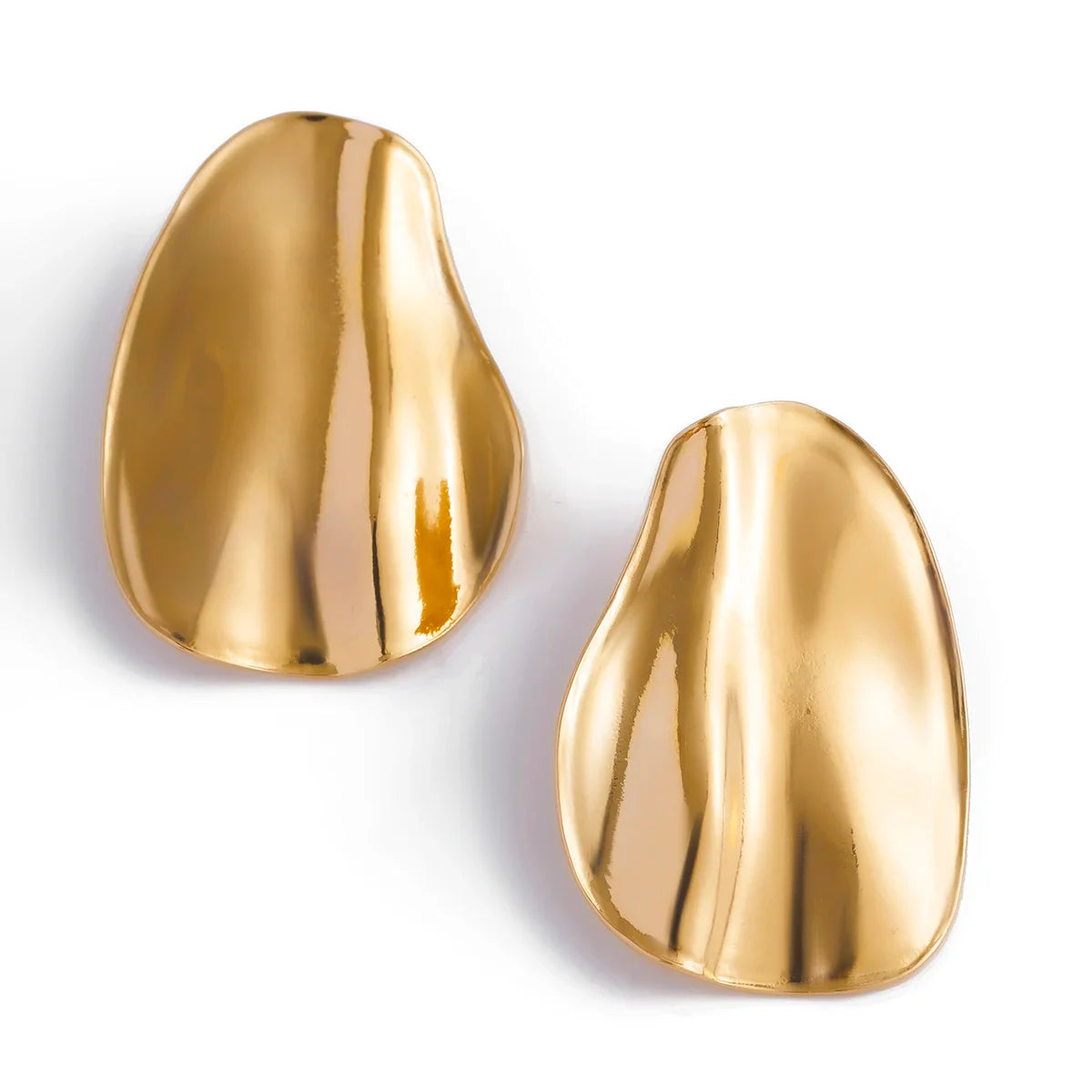 Women's Statement Earrings - Abstract Sculpted Metal - Modern Minimalist Design