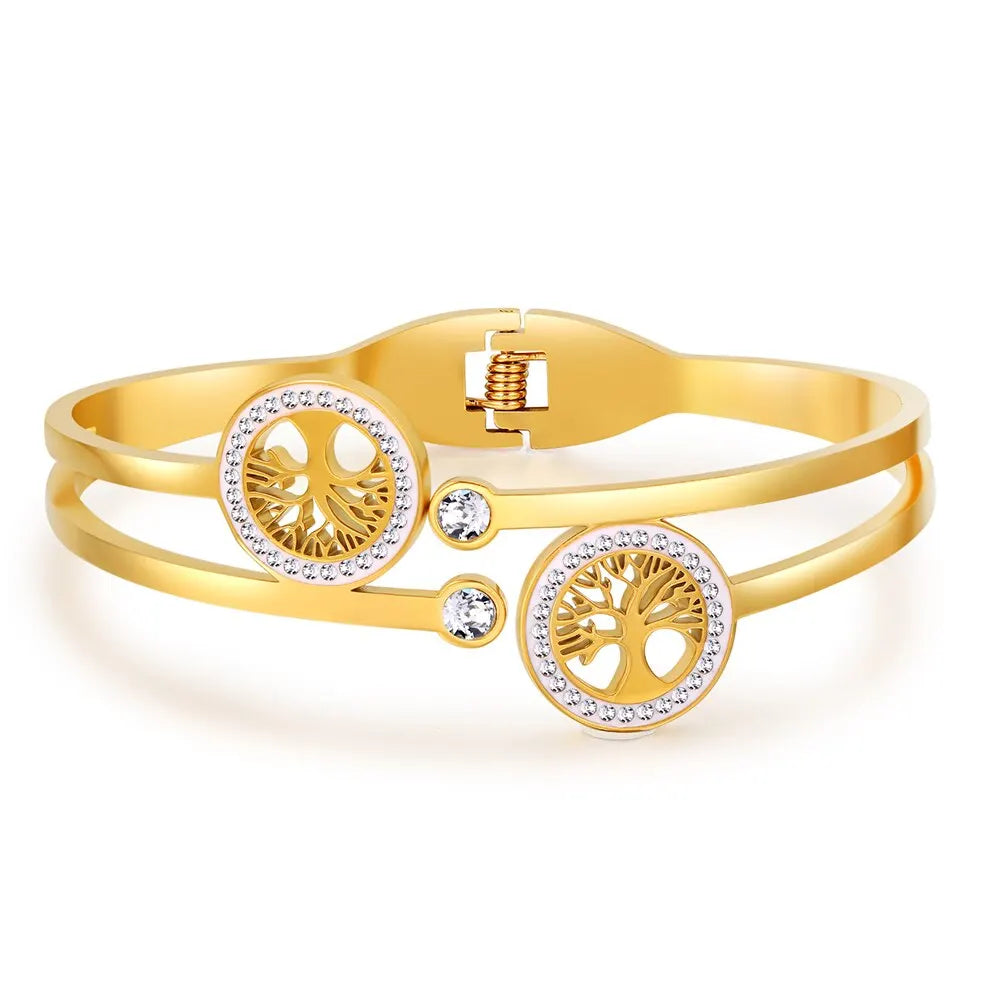 Ambern™ Tree of Life Open Bangle – Timeless Symbol, Modern Elegance
