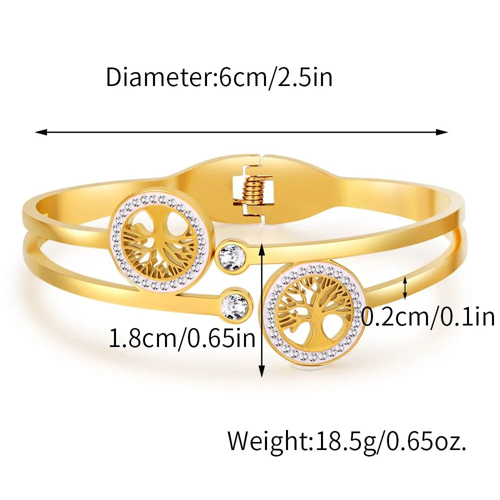 Ambern™ Tree of Life Open Bangle – Timeless Symbol, Modern Elegance