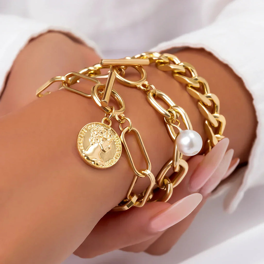 Michele - oversized cuban bracelet set