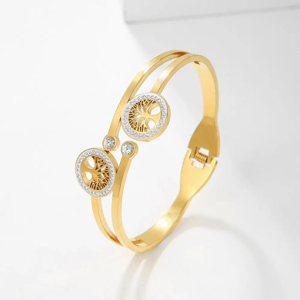 Ambern™ Tree of Life Open Bangle – Timeless Symbol, Modern Elegance
