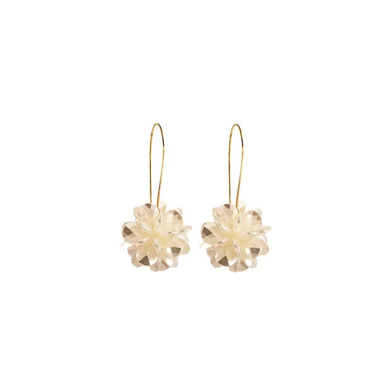 Vicky - long flower ball earrings