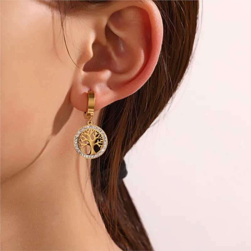Ambern™ Crystal Tree Hoops – Timeless Sparkle with a Botanical Twist