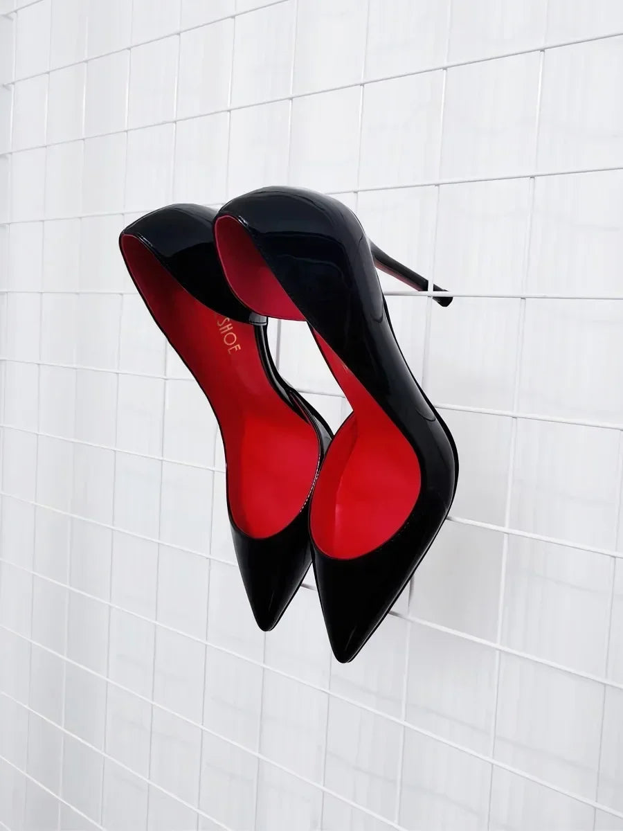 Ambern™ Noir Stiletto – Patent Elegance for the Bold Woman