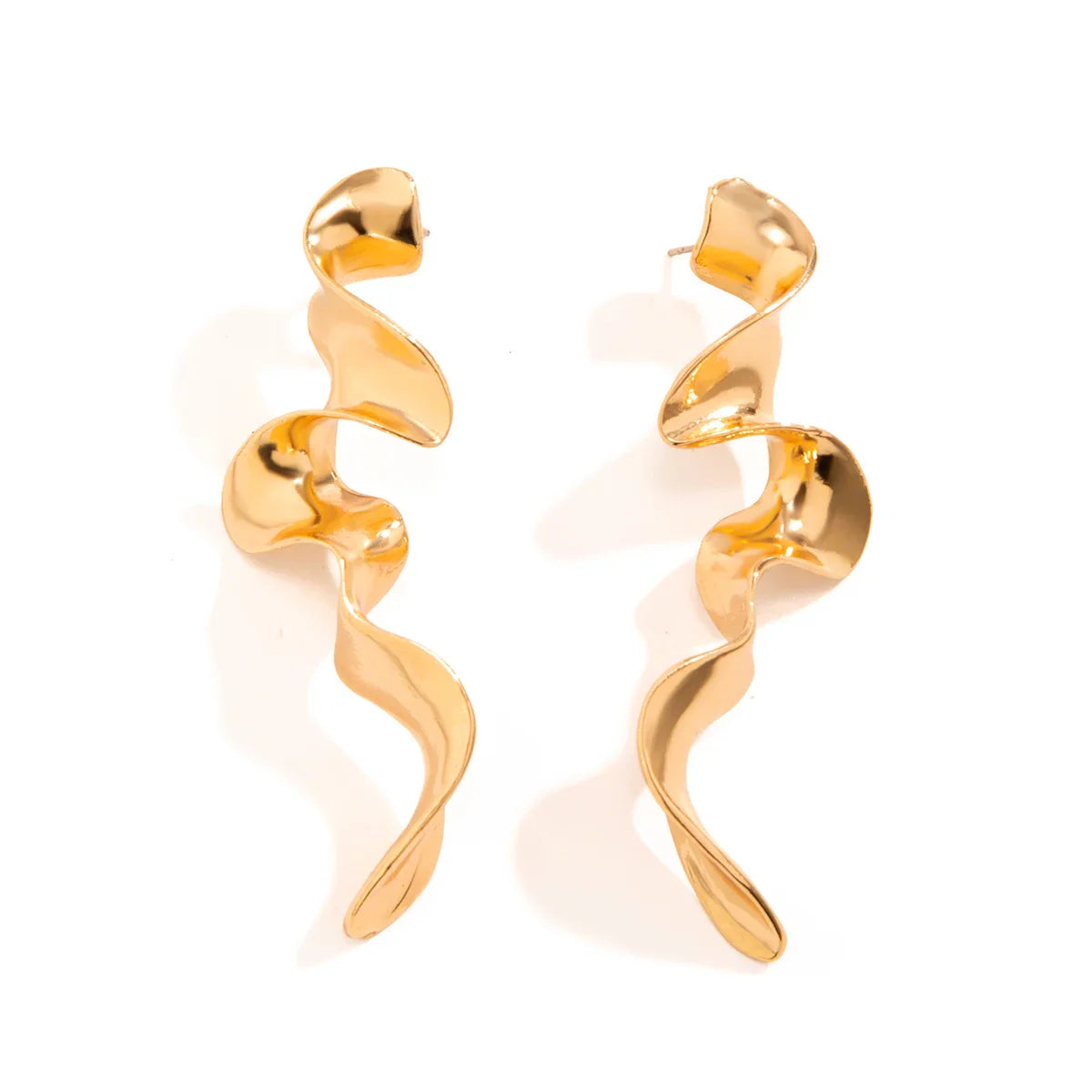 Stylish statement spiral drop earrings