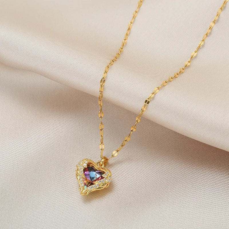 Ambern™ Ocean Heart Pendant – A Sparkle That Speaks From the Soul
