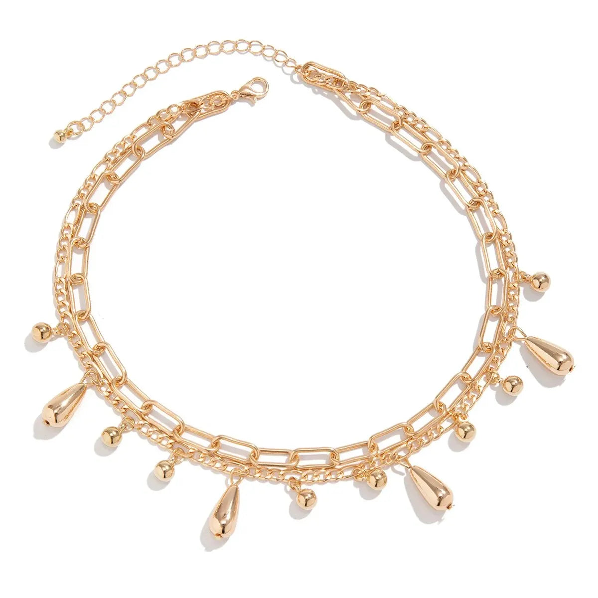 Leirma - multilayer water drop tassel necklace