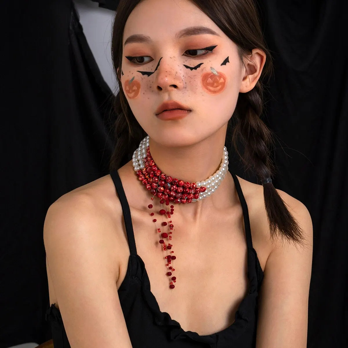 Women's Choker Necklace - Layered Pearl & Beaded Design - Statement Jewelry