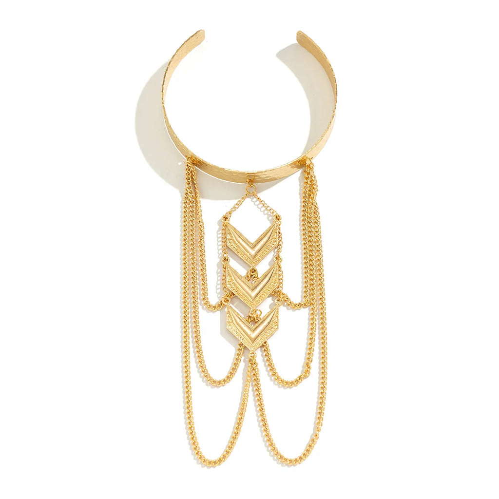 Women's layered chain arm cuff