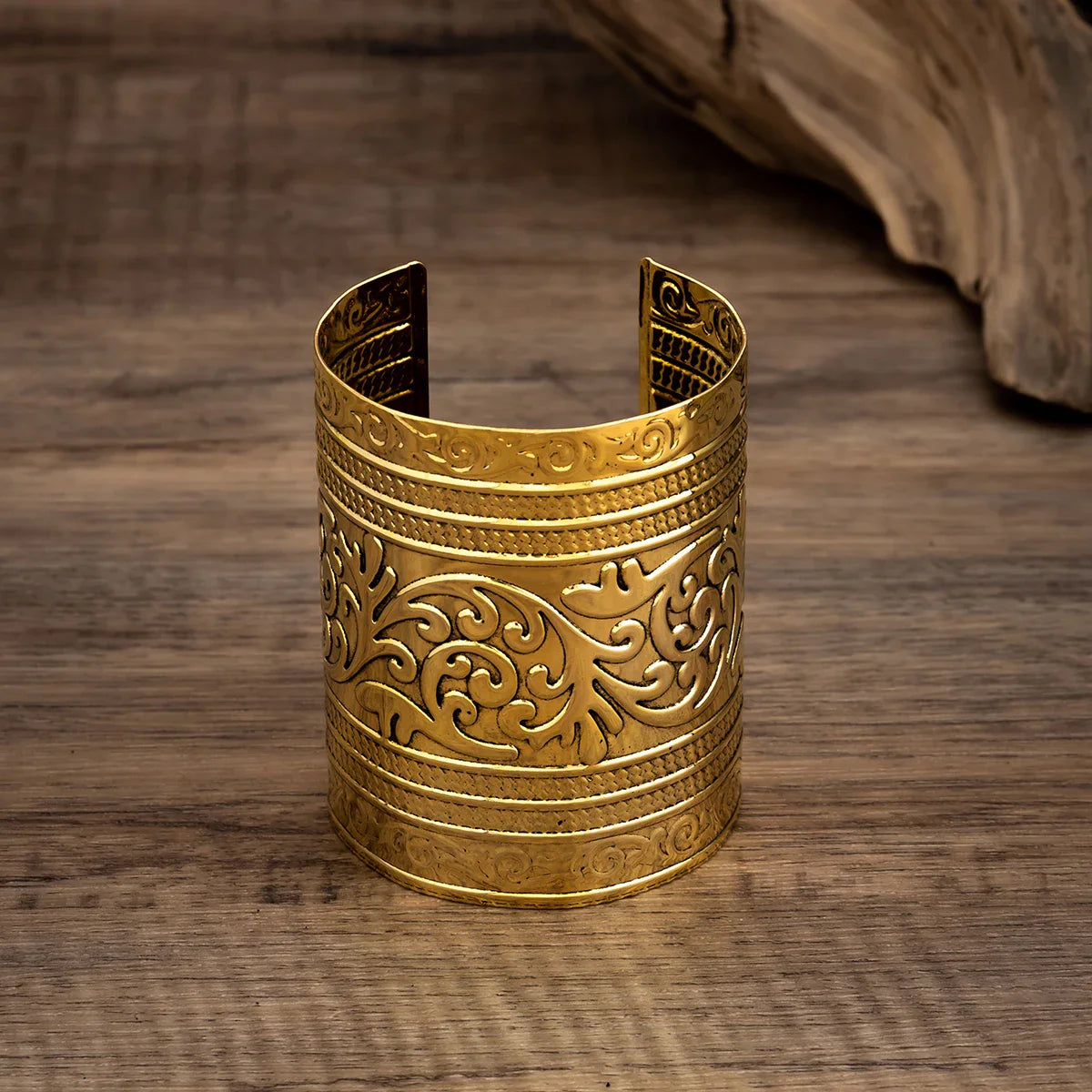 Women's punk carving patterns wide cuff bangles