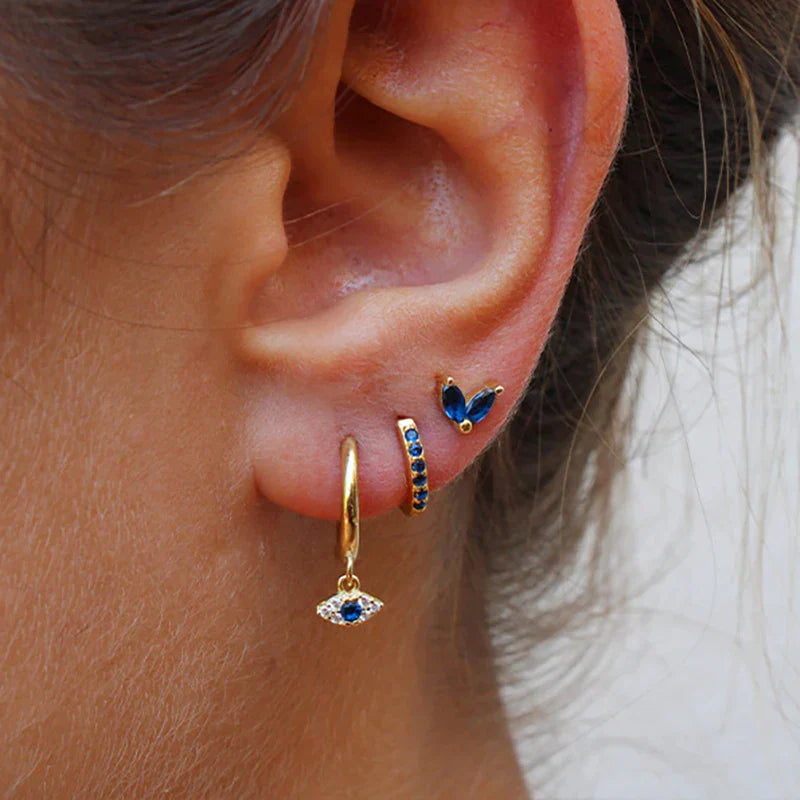 Women's Hoop Earrings - Elegant Dangle Charm - Gemstone Accent - Trendy & Chic