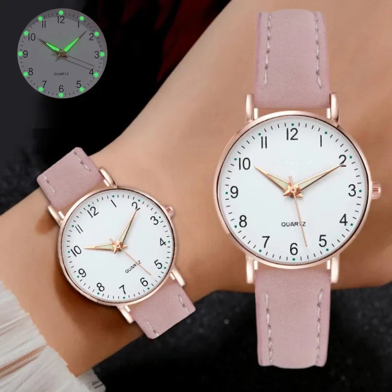 Ambern™ Classic Glow Watch – Timeless Leather Quartz Wristwatch