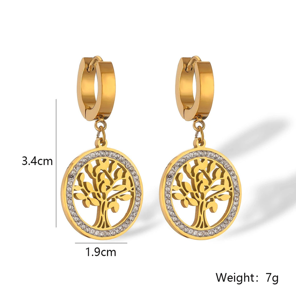 Ambern™ Crystal Tree Hoops – Timeless Sparkle with a Botanical Twist