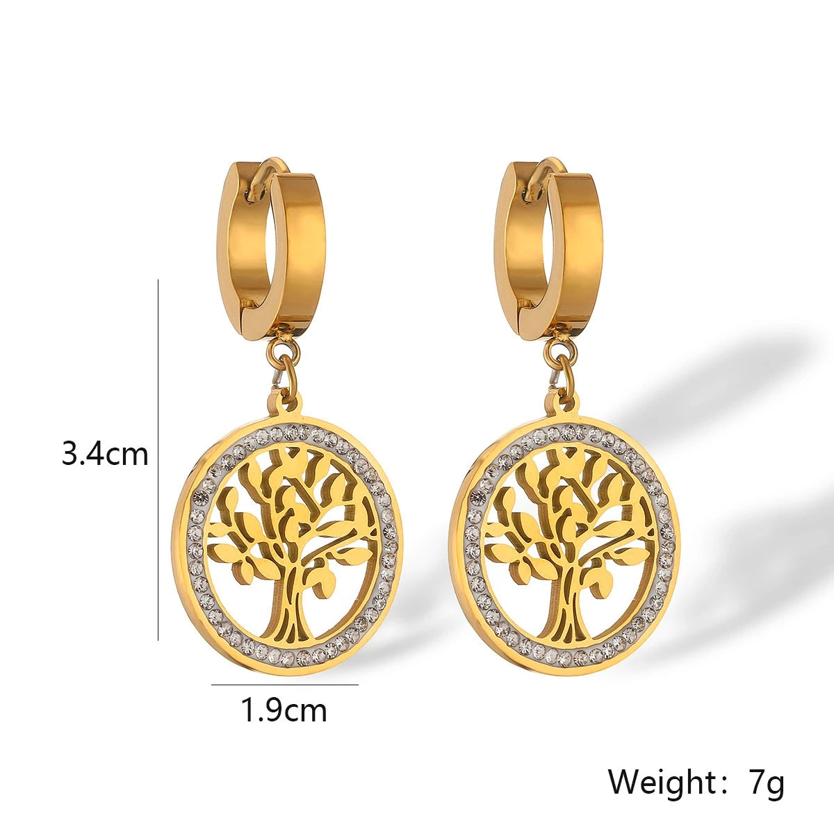 Ambern™ Crystal Tree Hoops – Timeless Sparkle with a Botanical Twist