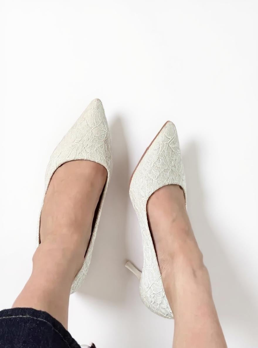 Ambern™ Celeste Lace Heels – Elegance Woven in Every Step