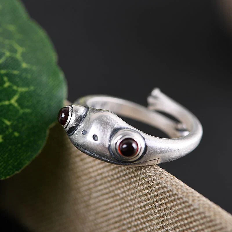 Unisex Fish Ring - Adjustable Metal Band - Intricate Carved Design - Bold Jewelry