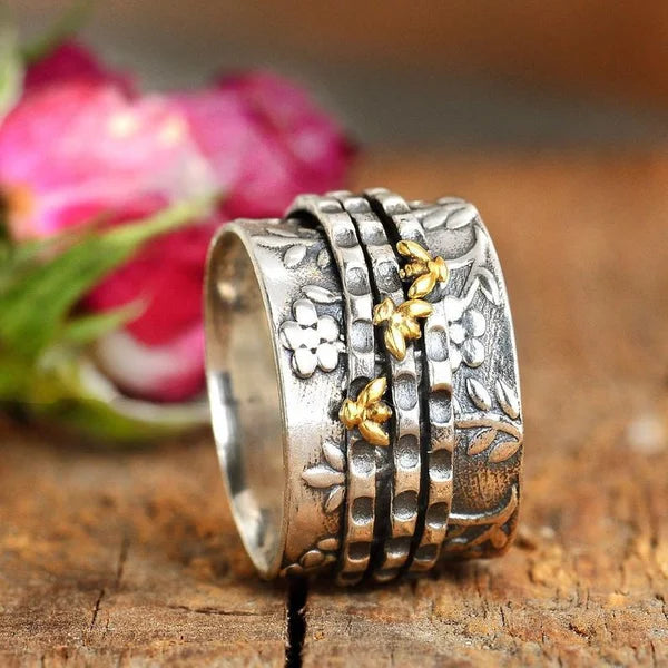 Little bee flower ring
