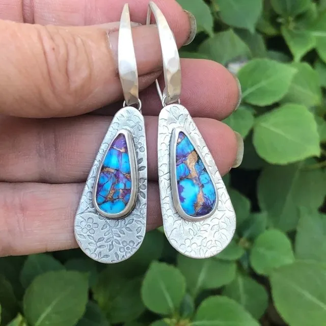 Vintage cosmic stone earrings