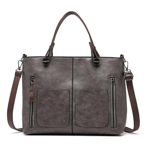 Women’s Handbag – Structured Medium Size – Dual Carry – Zipper Front Pockets