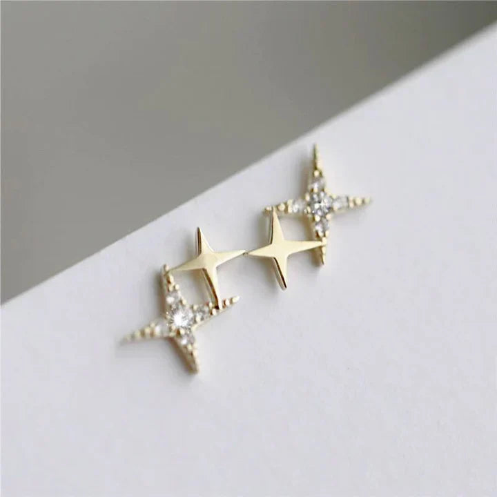 Sparkling star stud earrings