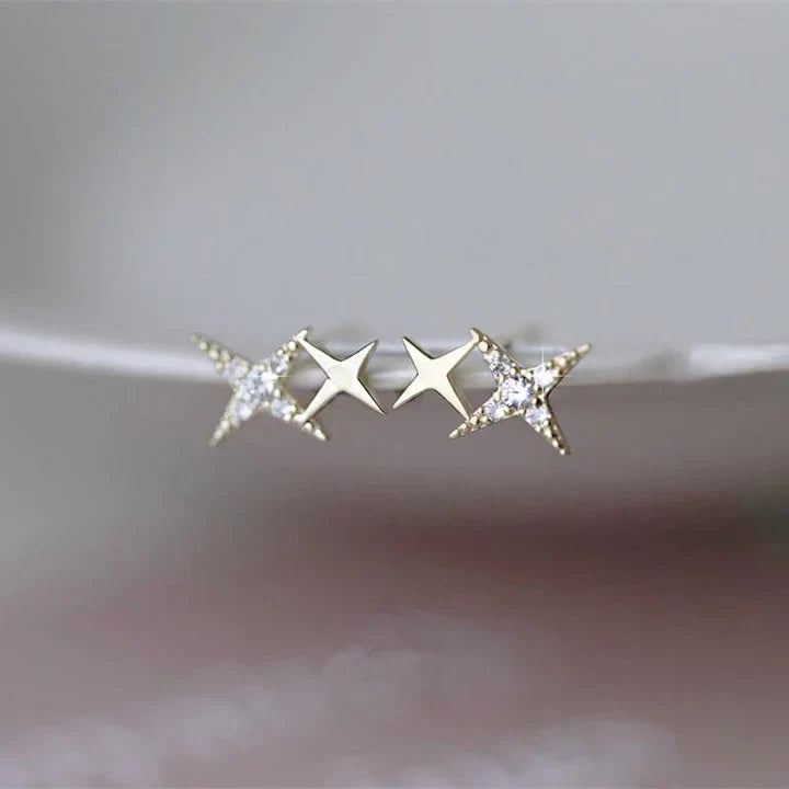 Sparkling star stud earrings